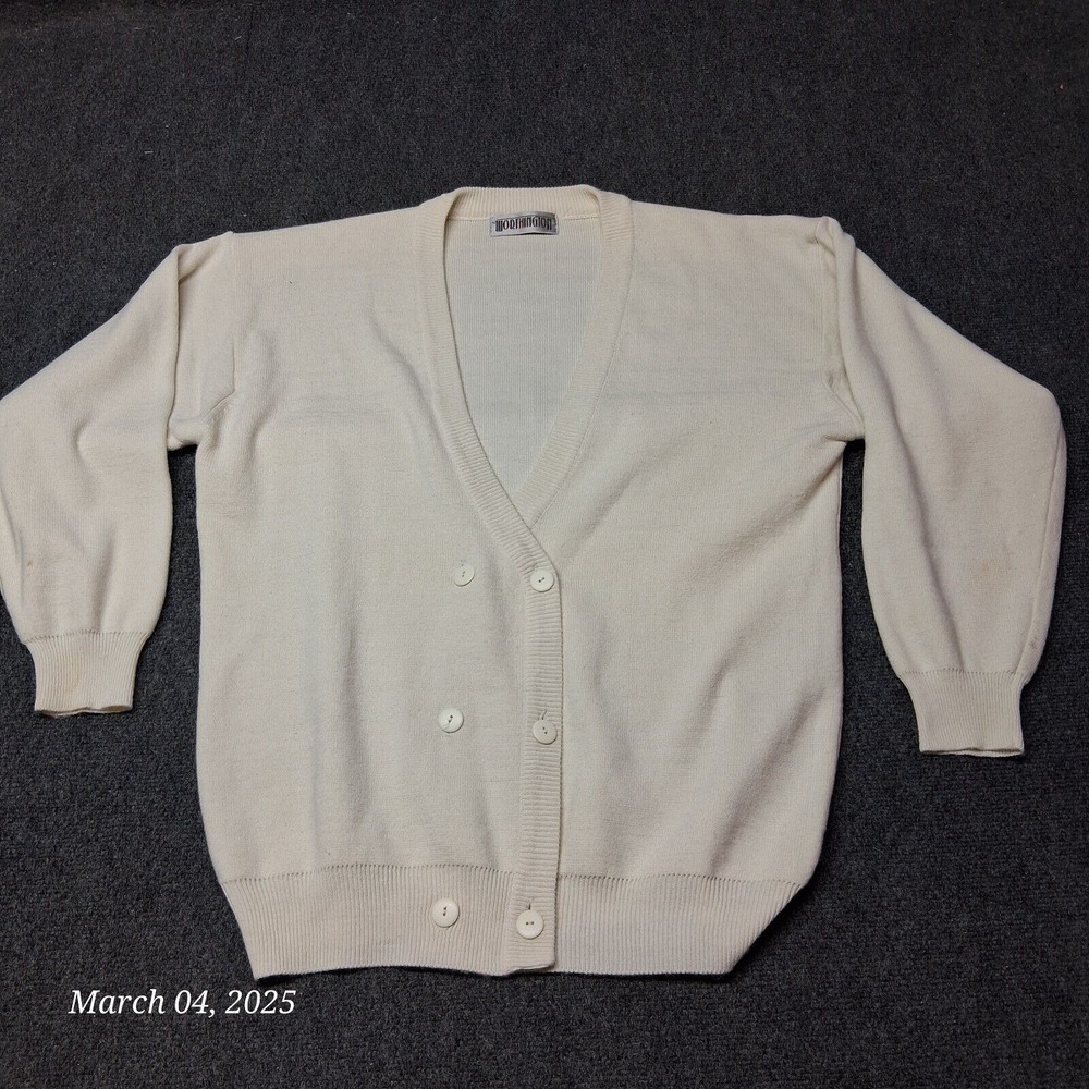 Vintage Worthington Cardigan Sweater Women Deep V Neck Long Sleeve